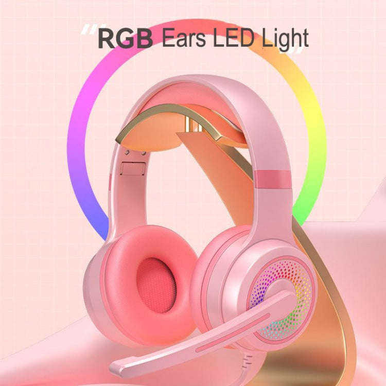 Y20 LED Bass Stereo PC Wired Gaming Headset with Microphone(White)