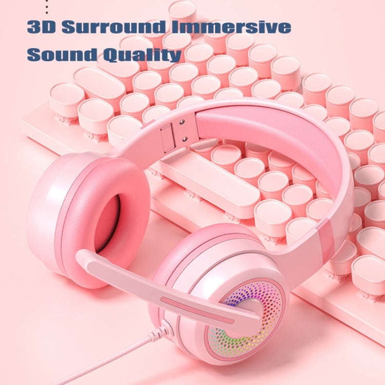 Y20 LED Bass Stereo PC Wired Gaming Headset with Microphone(White)