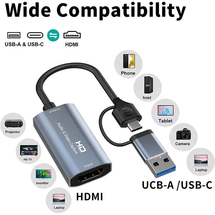 Z29 HDMI/M Female to USB-Type C/M Male HD Video Capture Card
