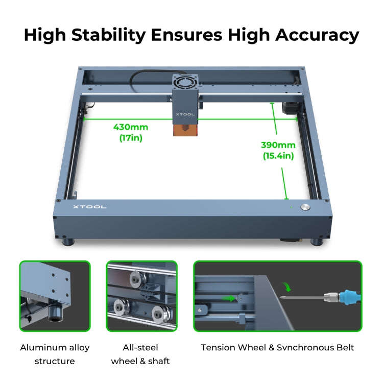 XTOOL D1 Pro-20W High Accuracy DIY Laser Engraving & Cutting Machine, Plug Type:UK Plug(Metal Gray)