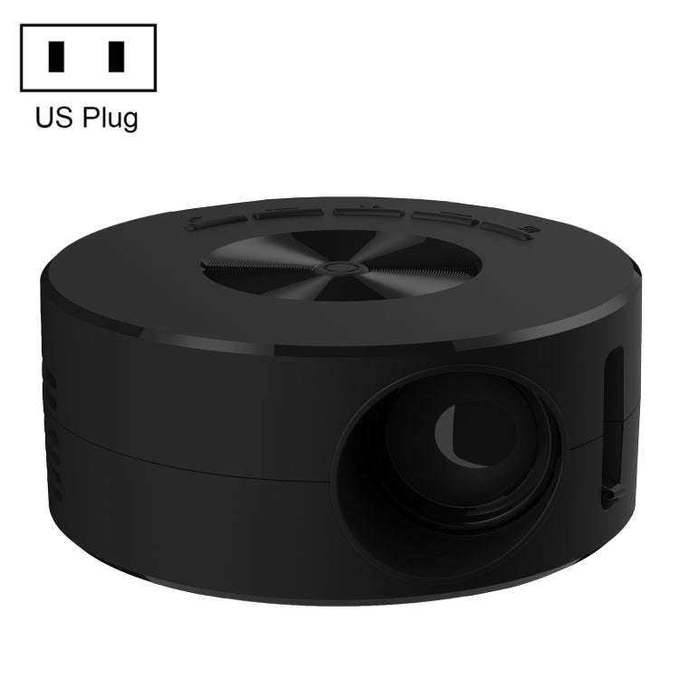 T200 1500LM 1920x1080P LED Mini Projector, US Plug(Black)