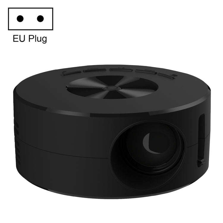 T200 1500LM 1920x1080P LED Mini Projector, EU Plug(Black)