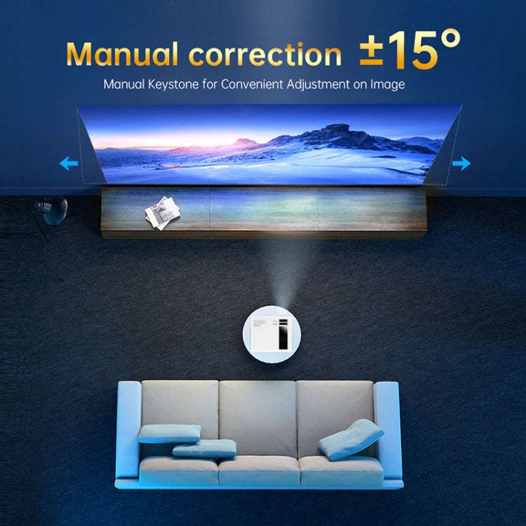 Y6 190ANSI 1024x600P LED Projector Support Screen Mirroring, AU Plug(White)