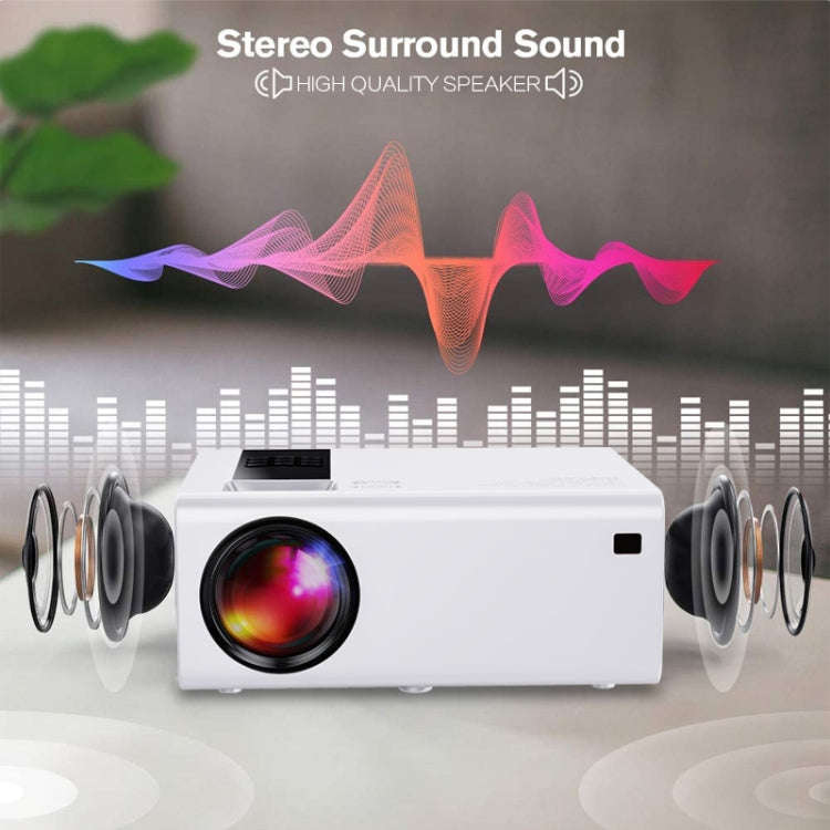 Y6 190ANSI 1024x600P LED Projector Support Screen Mirroring, EU Plug(White)