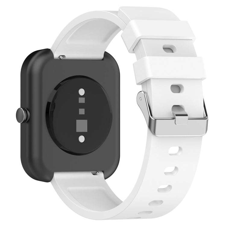 For Amazfit Bip 3 20mm Steps Style Silicone Watch Band(White)