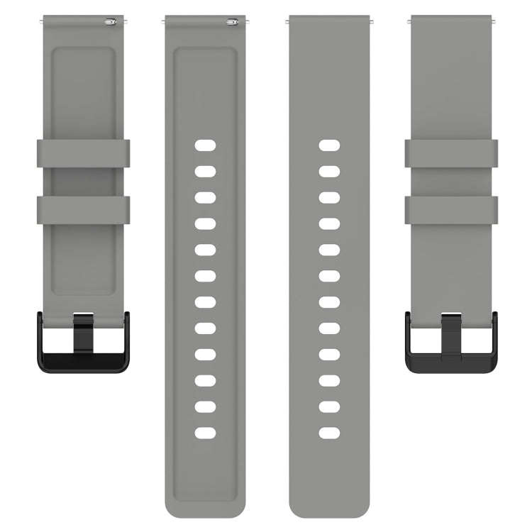 For Amazfit Bip 3 20mm Step Silicone Strap Stainless Steel Black Buckle(Grey)