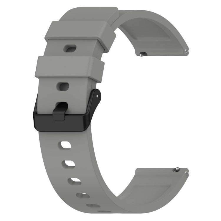 For Amazfit Bip 3 20mm Step Silicone Strap Stainless Steel Black Buckle(Grey)