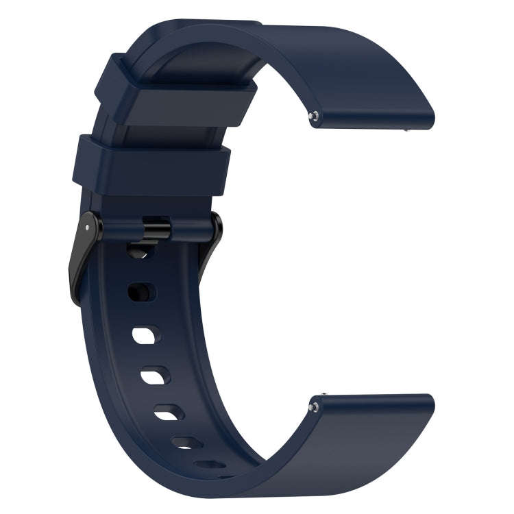 For Amazfit Bip 3 20mm Step Silicone Strap Stainless Steel Black Buckle(Midnight Blue)