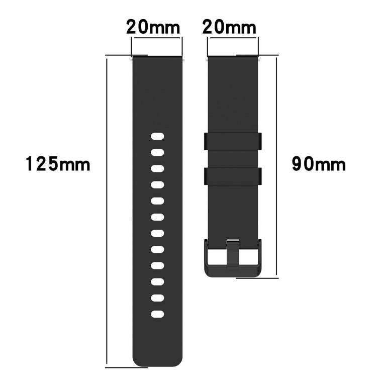 For Amazfit Bip 3 20mm Step Silicone Strap Stainless Steel Black Buckle(Grey)