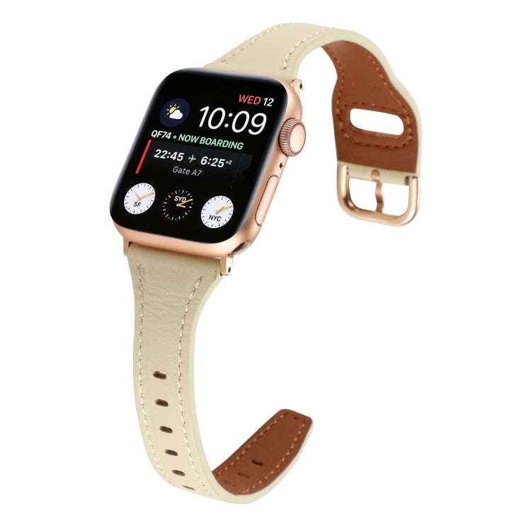 T-shaped Genuine Leather Starry Sky Watch Band For Apple Watch Series 9&8&7 41mm / SE 3&SE 2&6&SE...