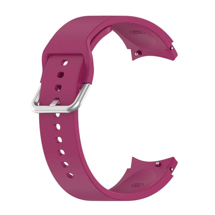 For Samsung Galaxy Watch 5 44mm Official Silicone Silver Round Buckle Watch Band(Wine Red)