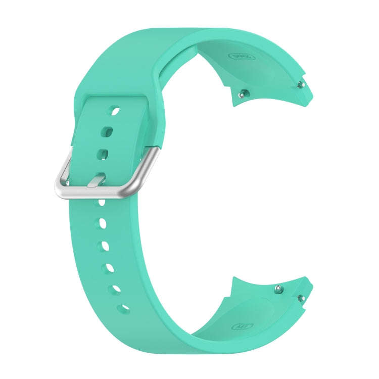 For Samsung Galaxy Watch 5 Pro 45mm Official Silicone Silver Round Buckle Watch Band(Teal)
