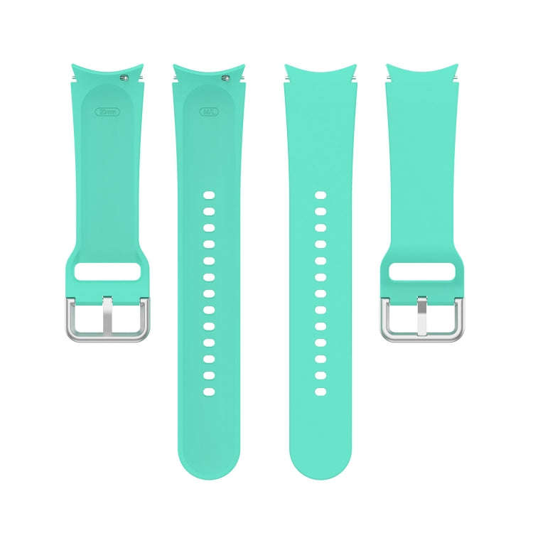For Samsung Galaxy Watch 5 Pro 45mm Official Silicone Silver Round Buckle Watch Band(Teal)