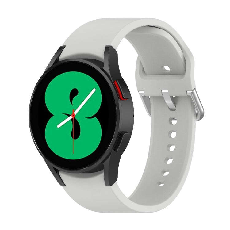 For Samsung Galaxy Watch 5 Pro 45mm Official Silicone Silver Round Buckle Watch Band(Silver Grey)
