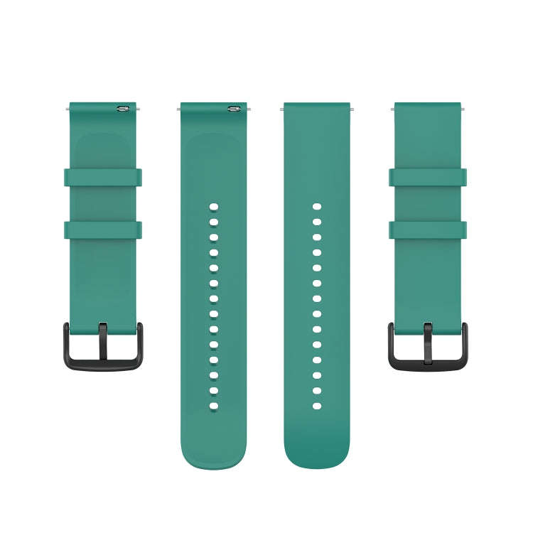 For Samsung Galaxy Watch 5 44mm 20mm Round Tail Silicone Watch Band(Pine Green)