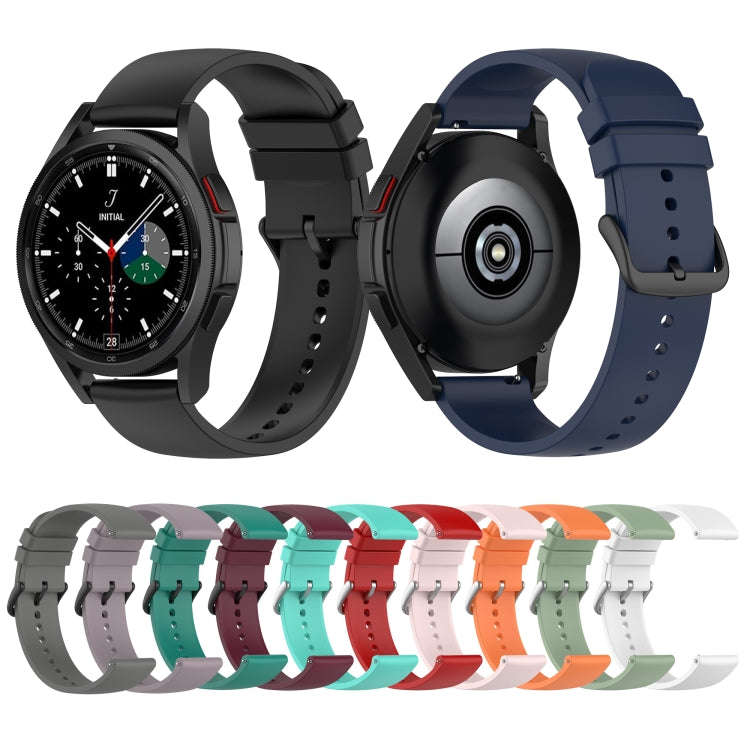 For Samsung Galaxy Watch 5 44mm 20mm Round Tail Silicone Watch Band(Pine Green)