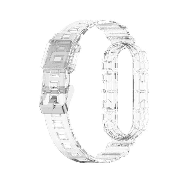 For Xiaomi Mi Band 5/6/7 Universal TPU Integrated Watch Band(Transparent White)
