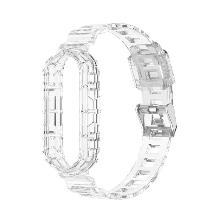 For Xiaomi Mi Band 5/6/7 Universal TPU Integrated Watch Band(Transparent White)