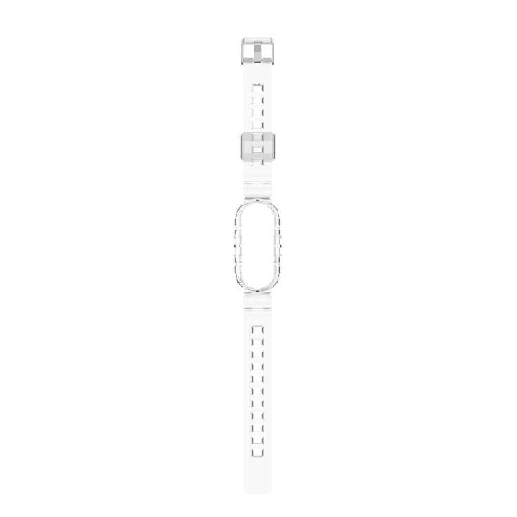 For Xiaomi Mi Band 5/6/7 Universal TPU Integrated Watch Band(Transparent White)