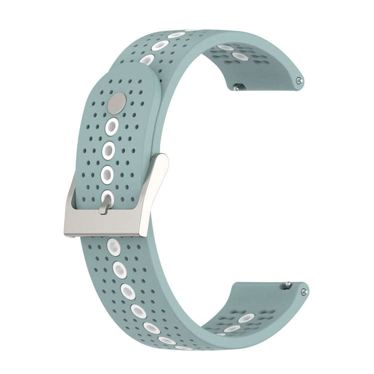 For Samsung Galaxy Watch 5 40mm 20mm Colorful Hole Silicone Watch Band(Rock Blue+White)