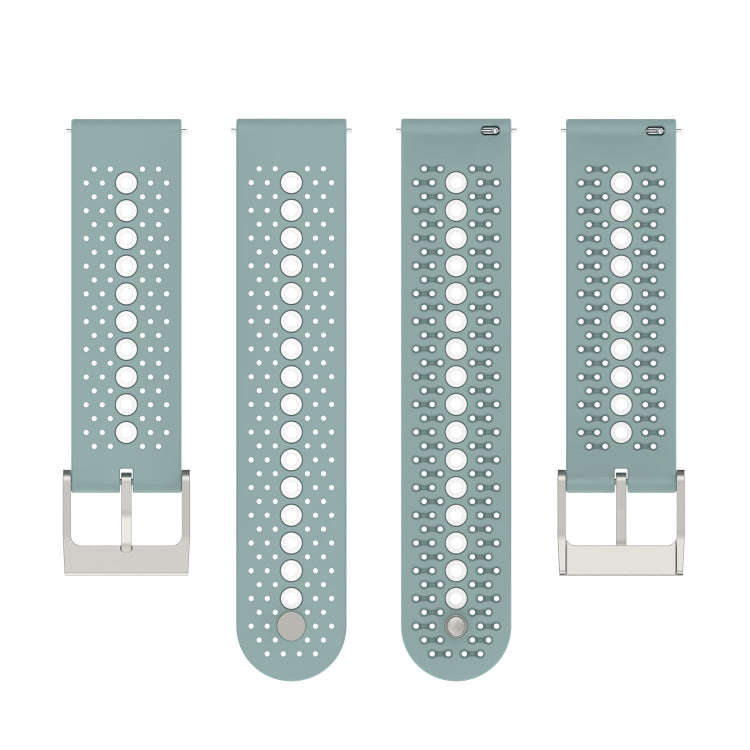 For Samsung Galaxy Watch 5 40mm 20mm Colorful Hole Silicone Watch Band(Rock Blue+White)