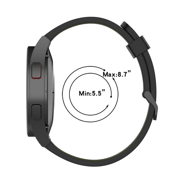 For Samsung Galaxy Watch 5 40mm 20mm Two-color Stripe Silicone Watch Band(Midnight Blue+White)