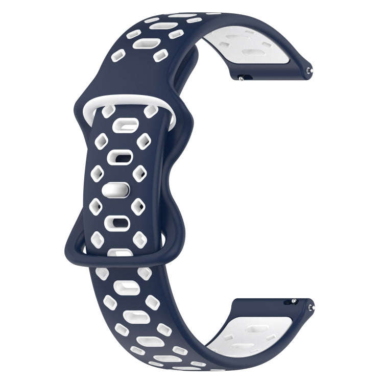 For Samsung Galaxy Watch 5 40mm 20mm Two-color Diamond Silicone Watch Band(Midnight Blue+White)