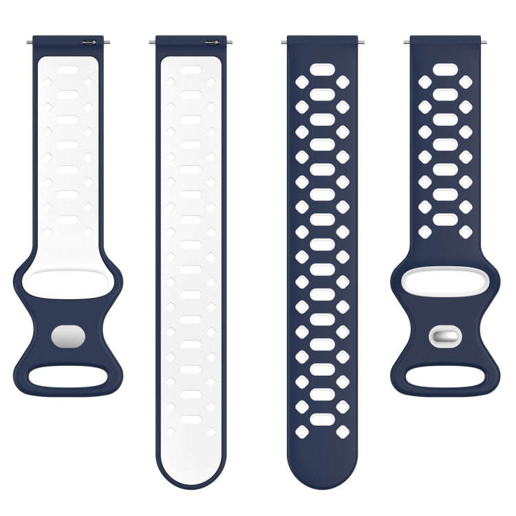 For Samsung Galaxy Watch 5 40mm 20mm Two-color Diamond Silicone Watch Band(Midnight Blue+White)
