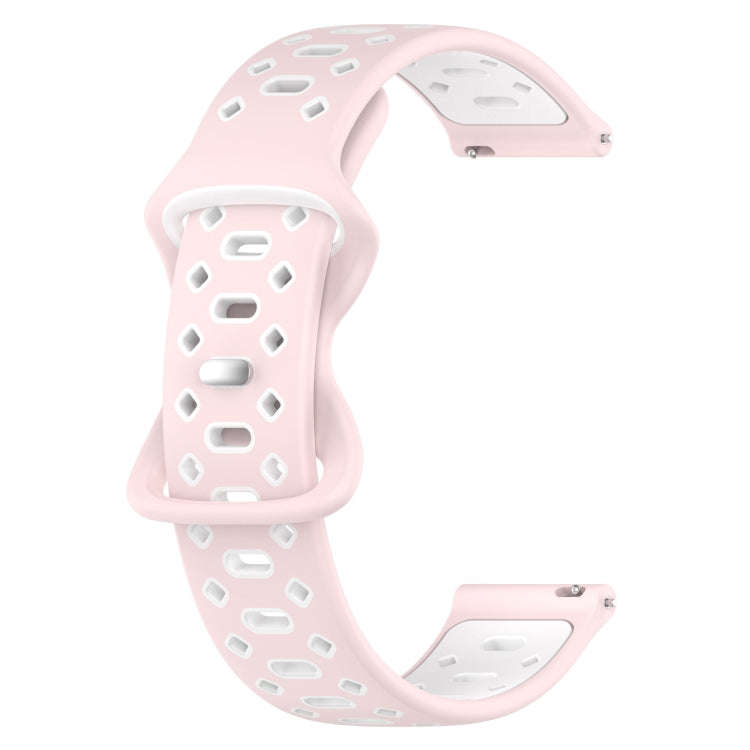 For Samsung Galaxy Watch 5 40mm 20mm Two-color Diamond Silicone Watch Band(Sand Powder+White)