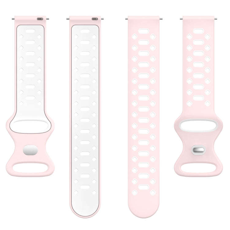 For Samsung Galaxy Watch 5 40mm 20mm Two-color Diamond Silicone Watch Band(Sand Powder+White)