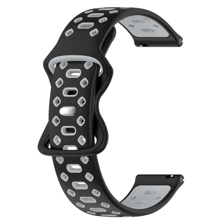 For Samsung Galaxy Watch 5 40mm 20mm Two-color Diamond Silicone Watch Band(Black Grey)