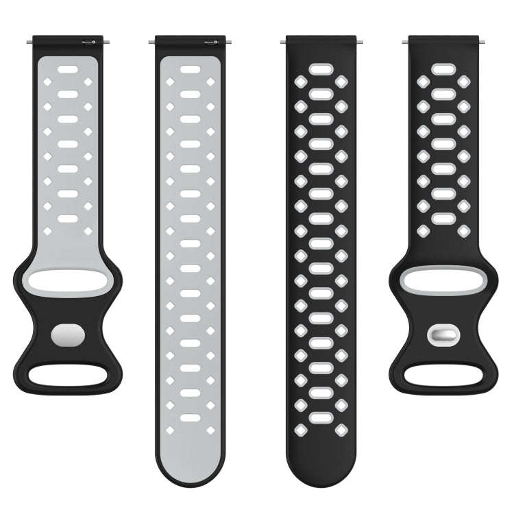 For Samsung Galaxy Watch 5 40mm 20mm Two-color Diamond Silicone Watch Band(Black Grey)