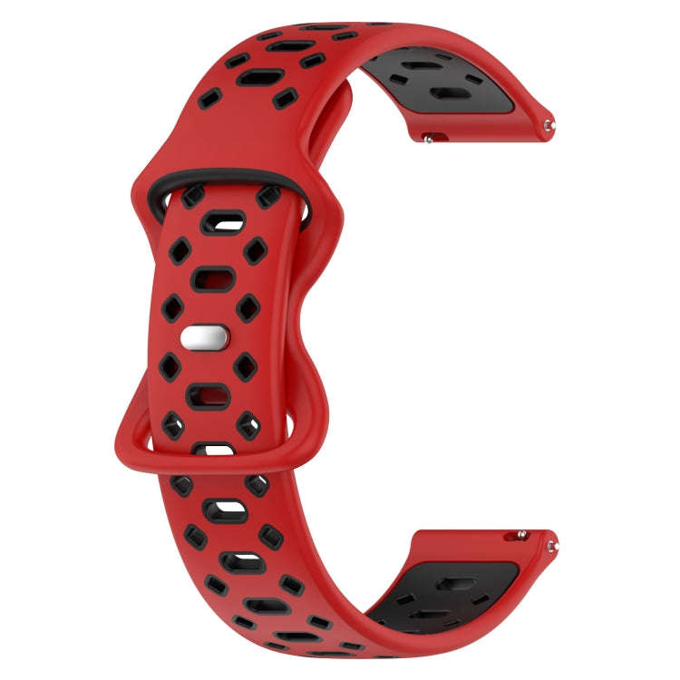 For Samsung Galaxy Watch 5 44mm 20mm Two-color Diamond Silicone Watch Band(Red Black)