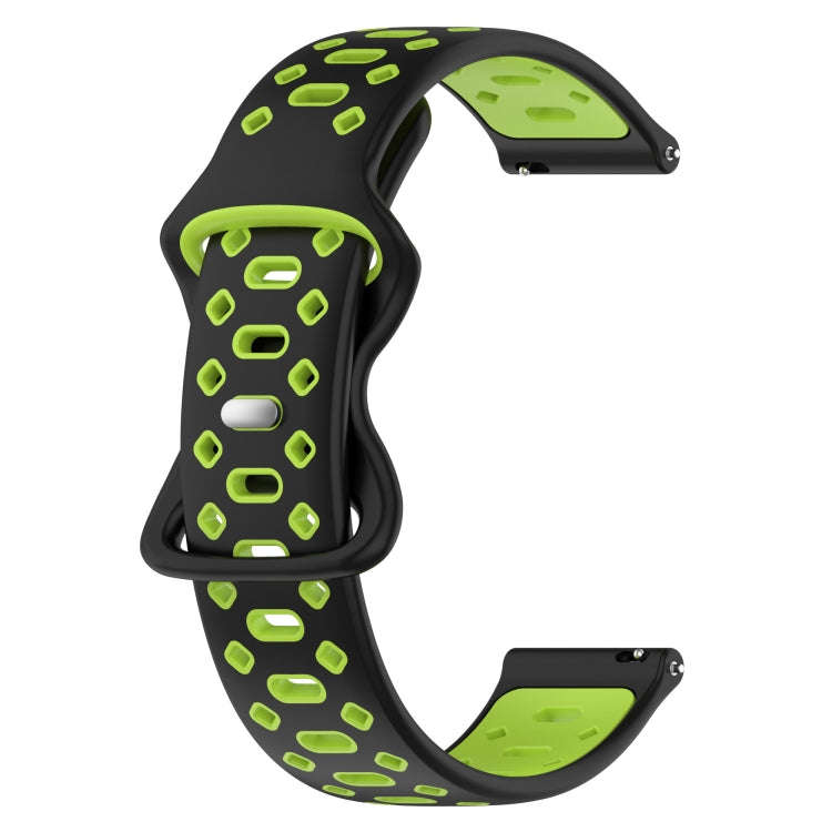 For Samsung Galaxy Watch 5 44mm 20mm Two-color Diamond Silicone Watch Band(Lime Green+Black)