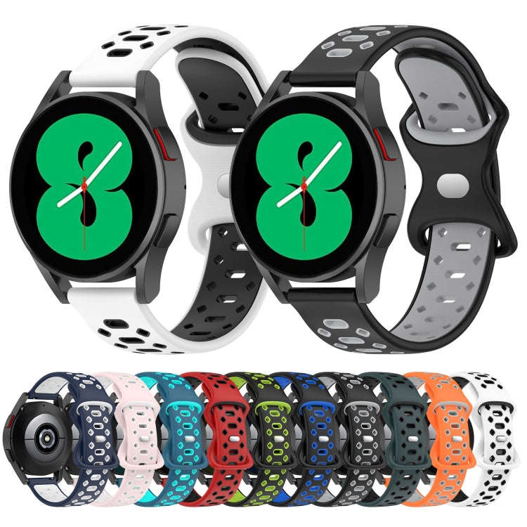 For Samsung Galaxy Watch 5 44mm 20mm Two-color Diamond Silicone Watch Band(Red Black)
