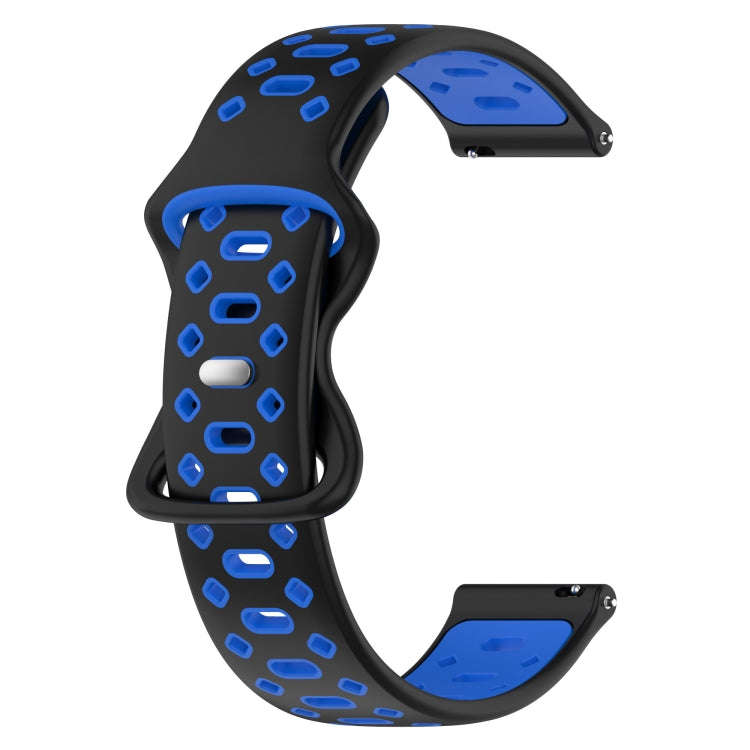 For Samsung Galaxy Watch 5 Pro 45mm 20mm Two-color Diamond Silicone Watch Band(Black Blue)