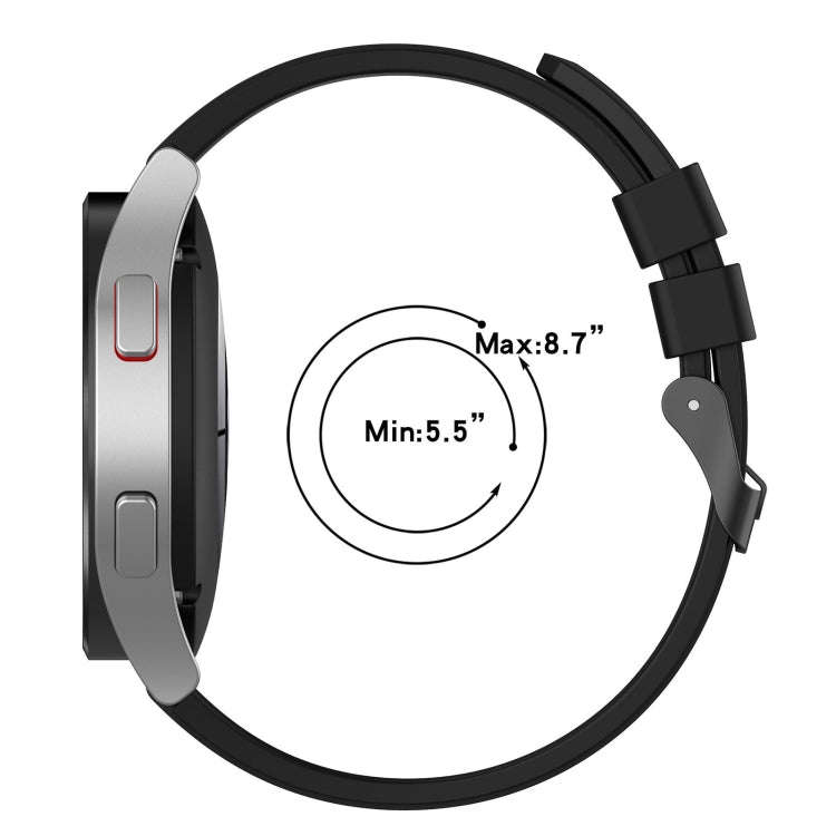 For Samsung Galaxy Watch 5 40mm 20mm Black Buckle Step Silicone Watch Band(Grey)