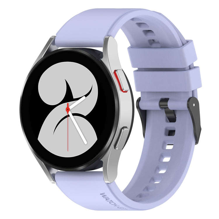 For Samsung Galaxy Watch 5 44mm 20mm Black Buckle Step Silicone Watch Band(Purple)