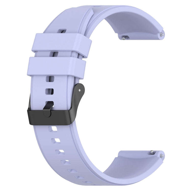 For Samsung Galaxy Watch 5 44mm 20mm Black Buckle Step Silicone Watch Band(Purple)