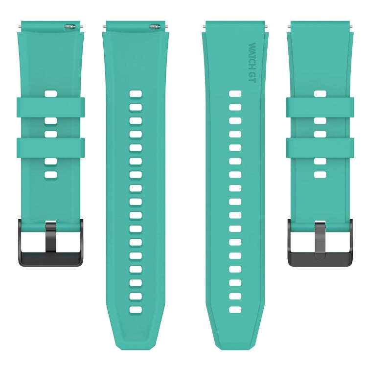 For Samsung Galaxy Watch 5 Pro 45mm 20mm Black Buckle Step Silicone Watch Band(Teal)