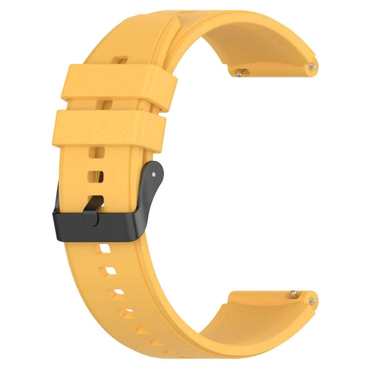 For Samsung Galaxy Watch 5 Pro 45mm 20mm Black Buckle Step Silicone Watch Band(Yellow)