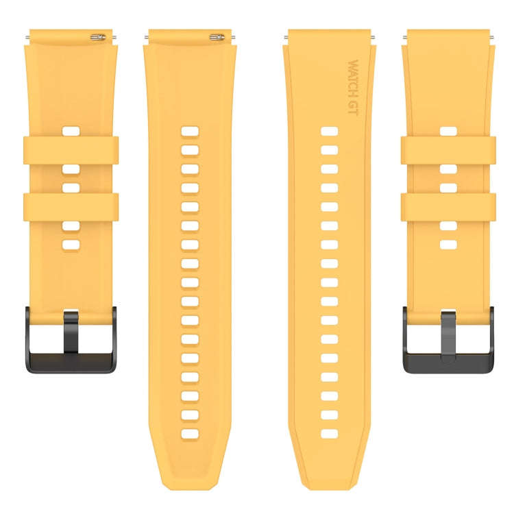 For Samsung Galaxy Watch 5 Pro 45mm 20mm Black Buckle Step Silicone Watch Band(Yellow)