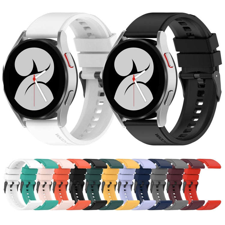 For Samsung Galaxy Watch 5 Pro 45mm 20mm Black Buckle Step Silicone Watch Band(Yellow)