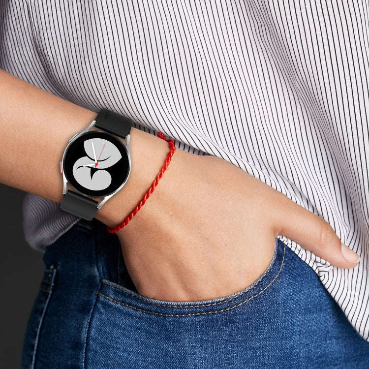 For Samsung Galaxy Watch 5 Pro 45mm 20mm Black Buckle Step Silicone Watch Band(Yellow)