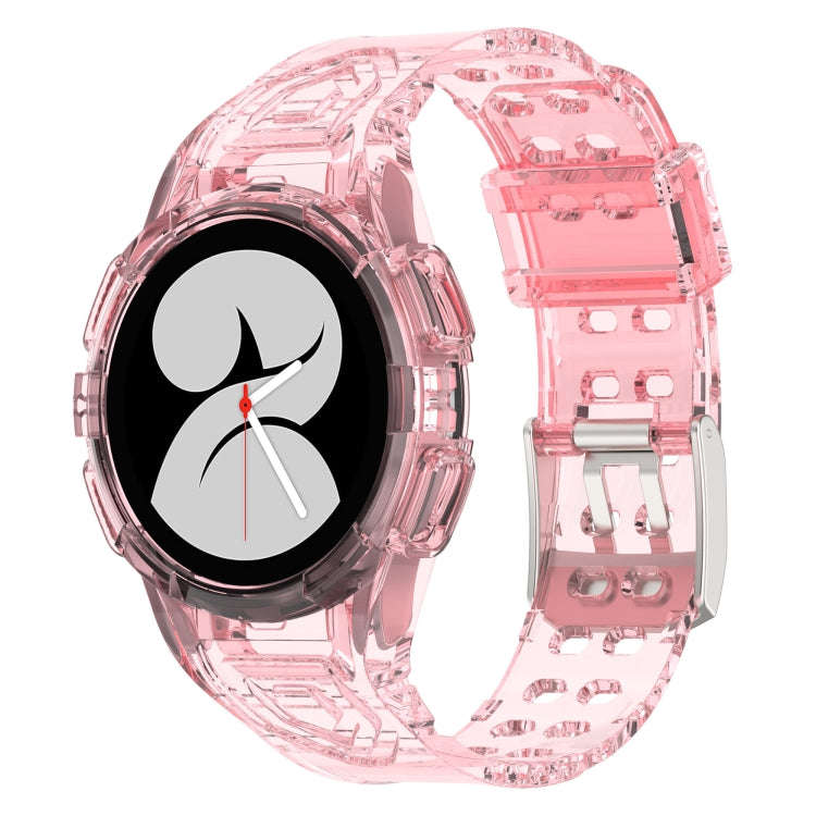 For Samsung Galaxy Watch5 40mm Silicone Integrated Watch Band(Transparent Pink)