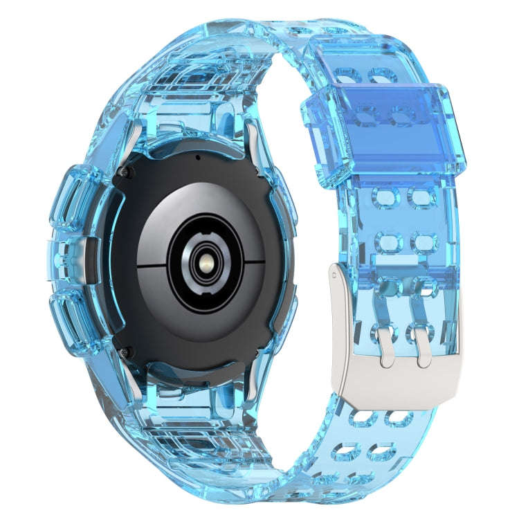 For Samsung Galaxy Watch5 40mm Silicone Integrated Watch Band(Transparent Blue)