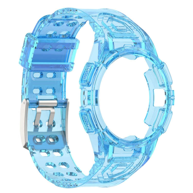 For Samsung Galaxy Watch5 40mm Silicone Integrated Watch Band(Transparent Blue)