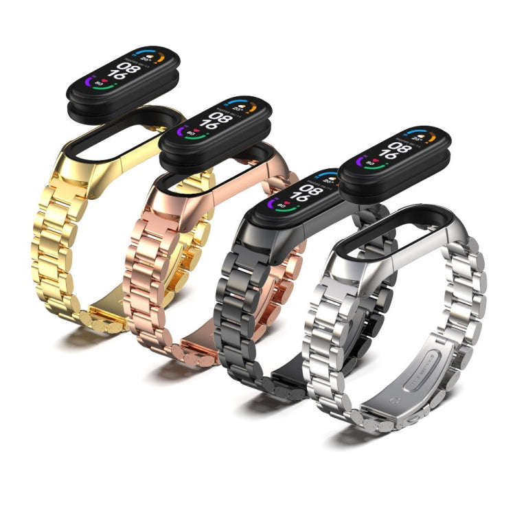 For Xiaomi Mi Band 6 / 6 NFC MIJOBS TF2 Tri-Bead Stainless Steel Watch Band(Blue)