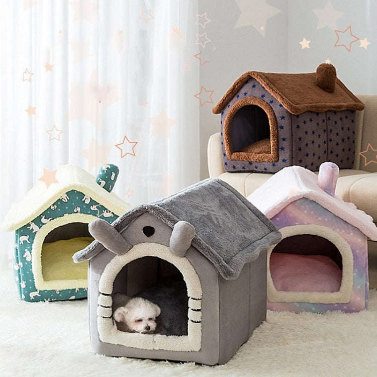 House Type Universal Removable and Washable Pet Dog Cat Bed Pet Supplies, Size:M(Carrot Rabbit)
