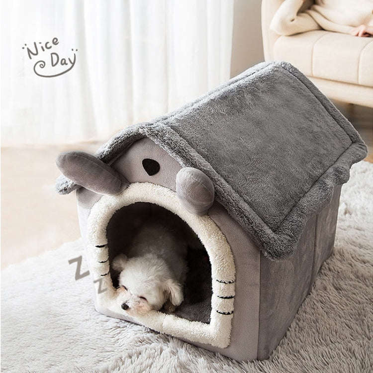House Type Universal Removable and Washable Pet Dog Cat Bed Pet Supplies, Size:M(Carrot Rabbit)